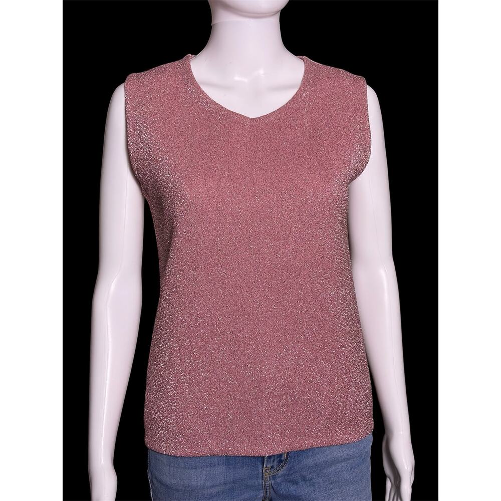 Y2K Louis Vuitton 2008 Runway Marc Jacobs Pink Lurex Knit Tank Shell Top